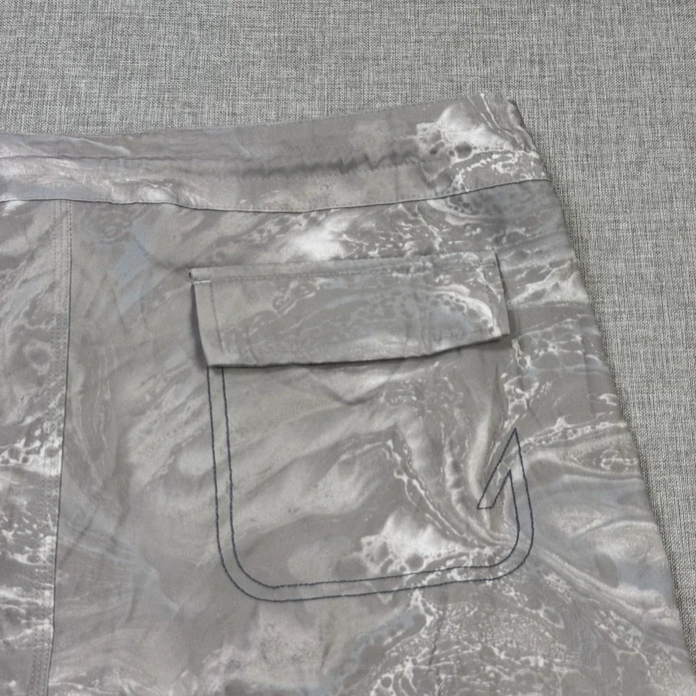 Huk Board Shorts Swim Trunks Shorts Mens 34 Gray Tie Dye Drawstring Pockets